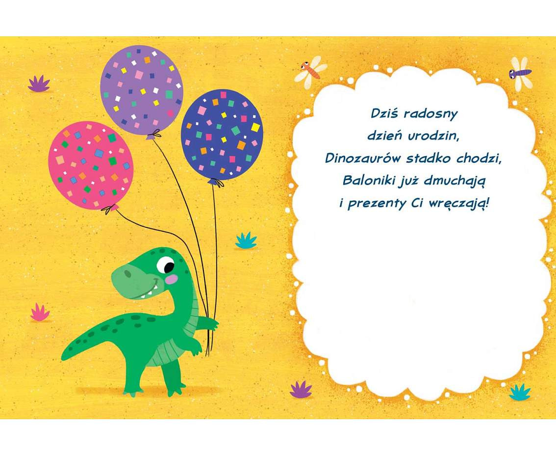 Greeting paper card B6 dinosaur , 1 pc